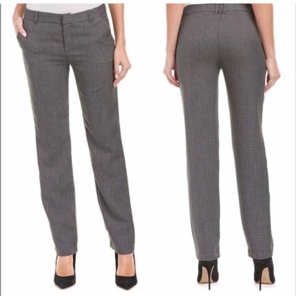 Anine Bing Microcheck Plaid Trousers in Gray - Size XS